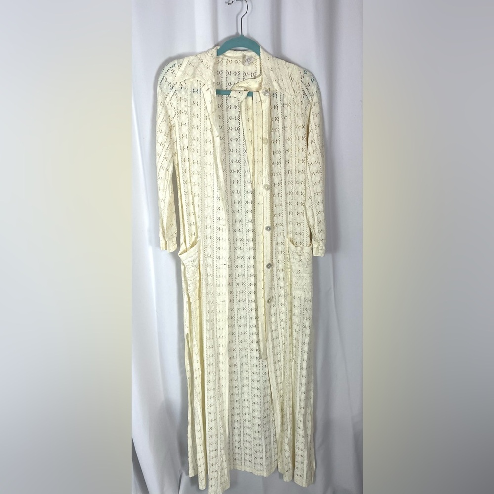 Vintage 70s Lace Maxi Cover Up - Picture 8 of 9